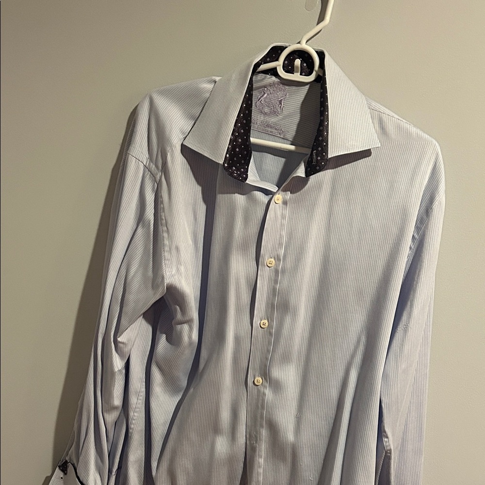 English Laundry Striped Blue Dress Shirt